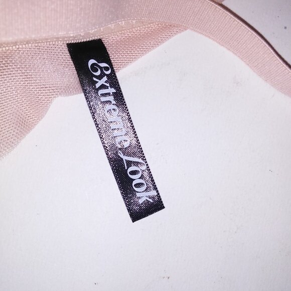 Extreme Look Lingerie One Piece Teddy Bodysuit Beige Lace Sheer Snap Up Bottom U - Picture 12 of 13